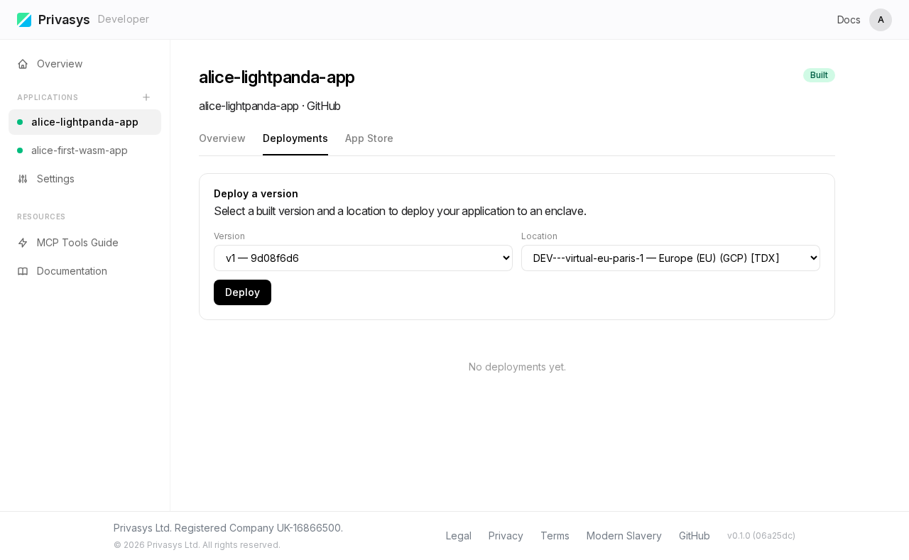 Deployments with version and region