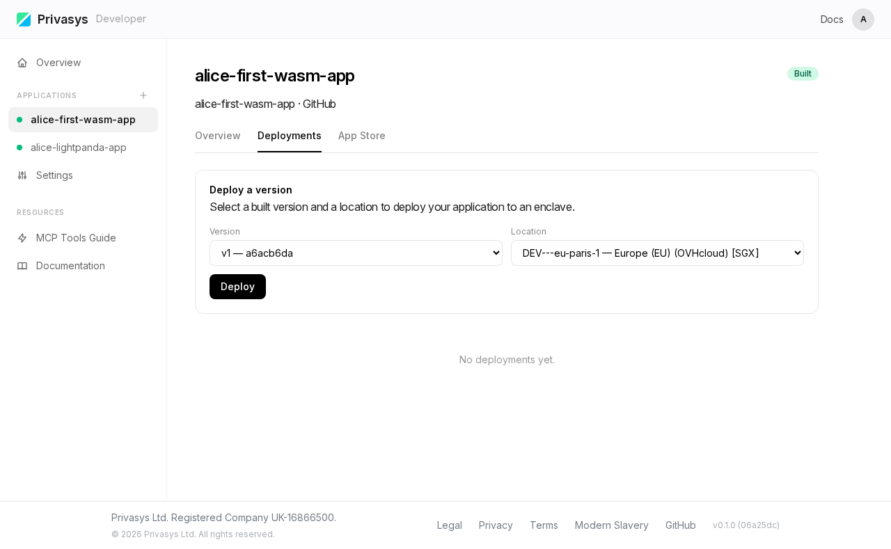 Deployments with version and region