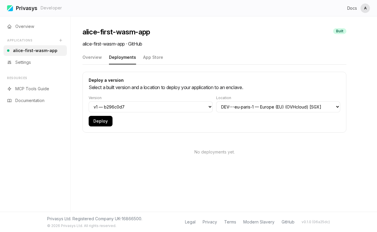 Deployments with version and region