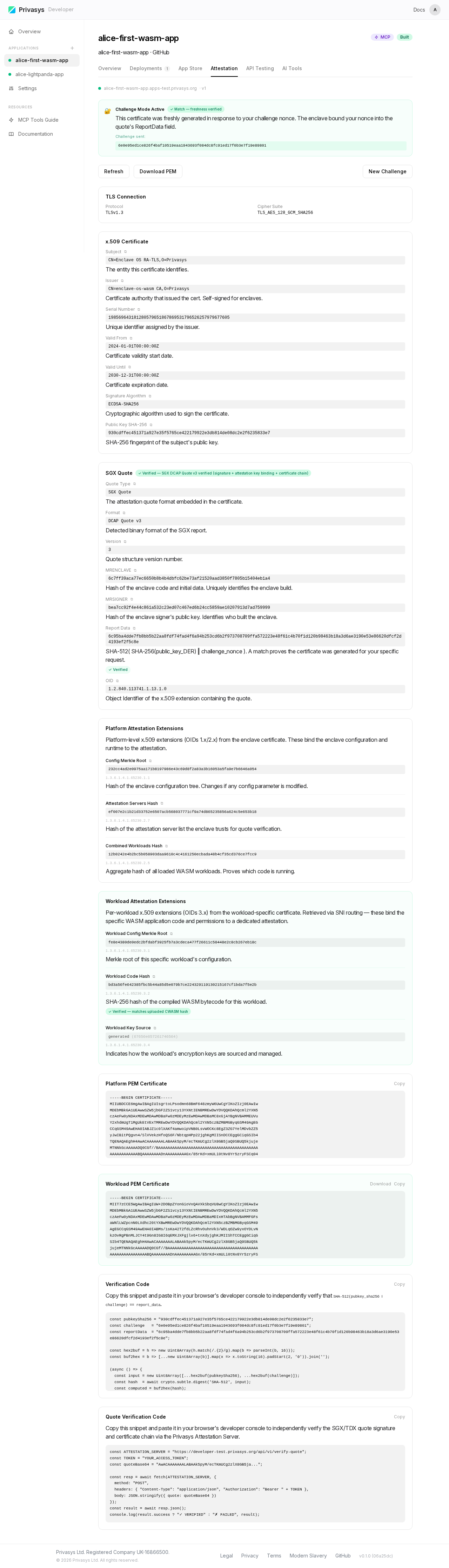 Attestation challenge